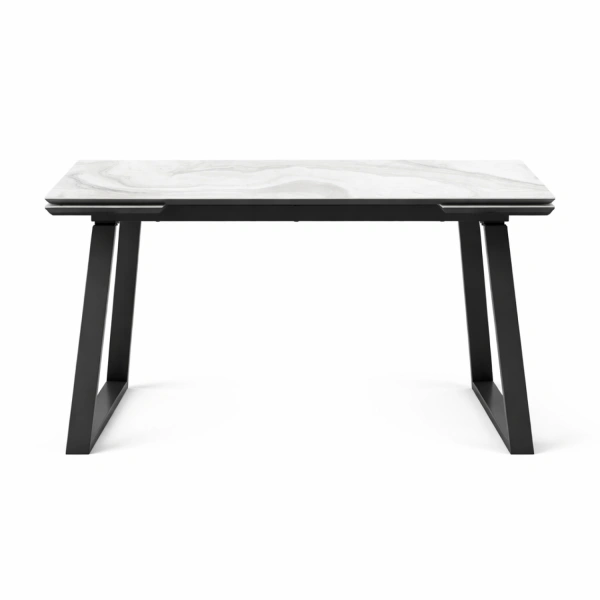 Стол MILANA-200, раздвижной 200(45+45)x98, MILKY WAY PREMIUM CER/ЧЕРНЫЙ